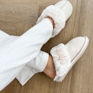 Missen Olivia & Kate Beige Fluffy-Pantoffels