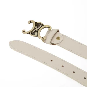 Missen Olivia & Kate Beige Gedetailleerde Gouden Gesp-Riem