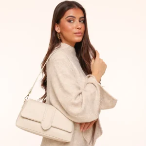 Missen Olivia & Kate Beige Leren Horizontale Puffy-Tas