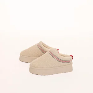 Missen Olivia & Kate Beige Teddy Platform-Schoenen