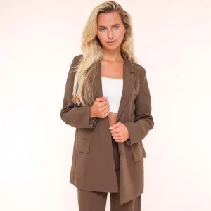 Missen Olivia & Kate Bruine Basic Rechte-Blazer