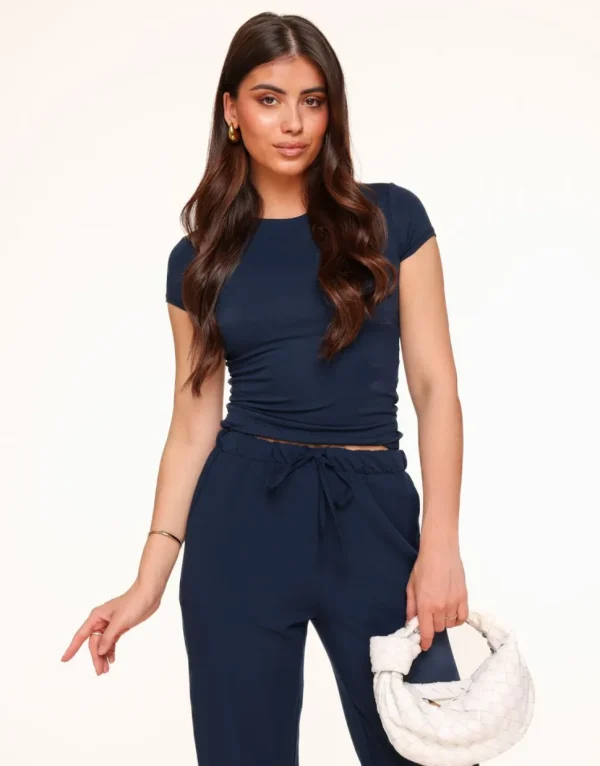 Missen Olivia & Kate Donkerblauwe Basic Ss-Top