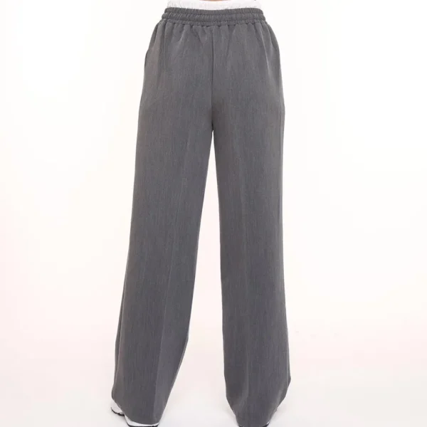 Missen Olivia & Kate Donkergrijze Studio Witte Rand-Pantalon