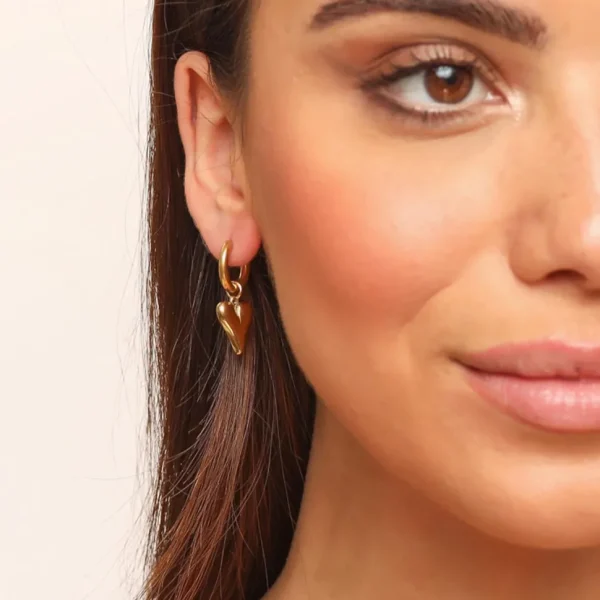 Missen Olivia & Kate Gouden Statement Hartjes Ring-Oorbellen