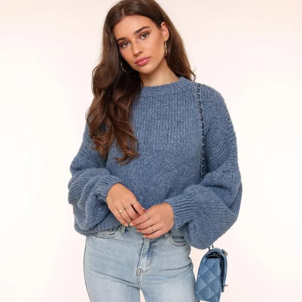 Missen Olivia & Kate Jeans Blauwe Wollen Gebreide-Trui