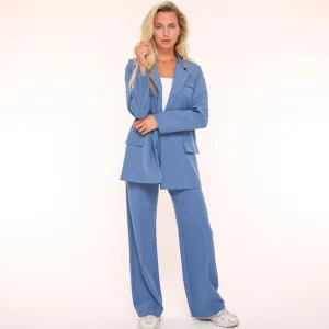 Missen Olivia & Kate Lichtblauwe Basic Rechte-Blazer