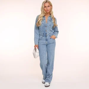 Missen Olivia & Kate Lichtblauwe Denim Ls-Jumpsuit