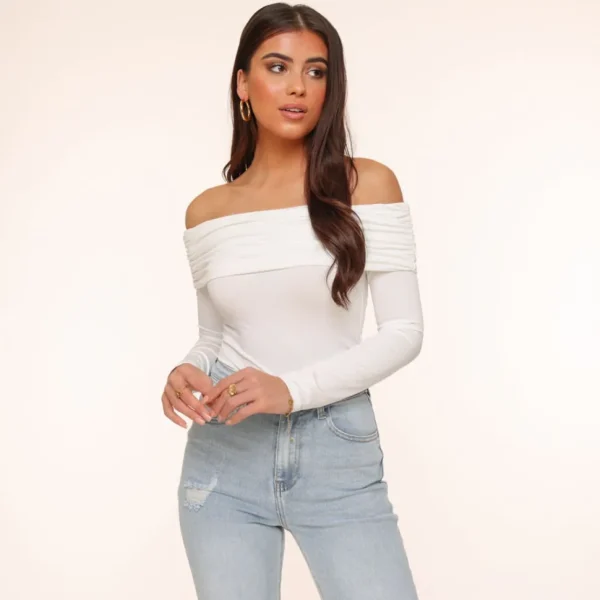 Missen Olivia & Kate Witte Off Shoulder Ls-Top