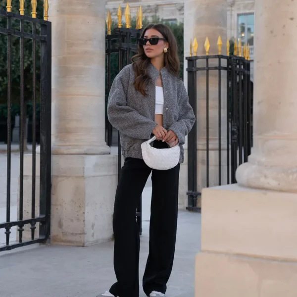 Missen Olivia & Kate Zwarte Basic Wijde-Pantalon