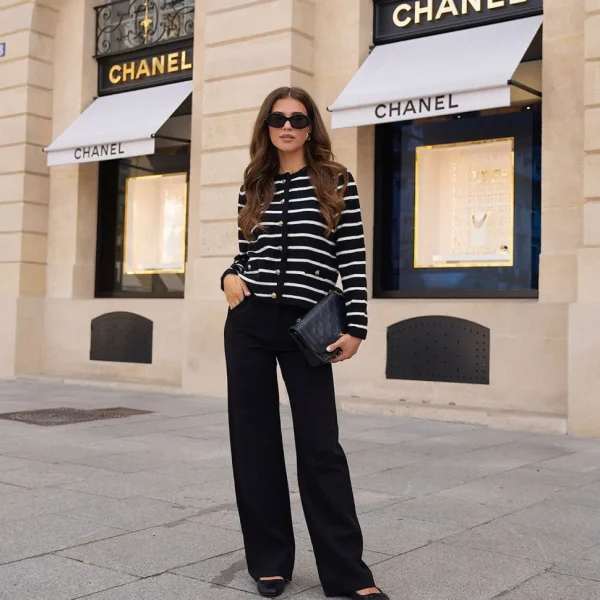 Missen Olivia & Kate Zwarte Basic Wijde-Pantalon