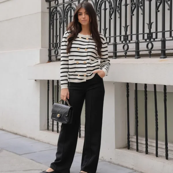 Missen Olivia & Kate Zwarte Basic Wijde-Pantalon