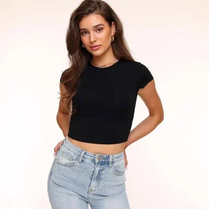 Missen Olivia & Kate Zwarte Cropped Ss-Top