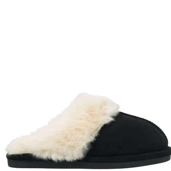 Missen Olivia & Kate Zwarte Fluffy-Pantoffels