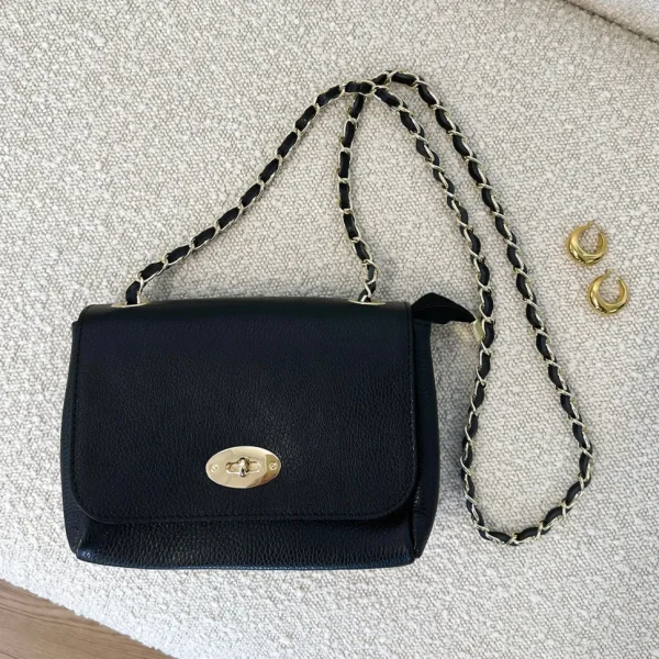 Missen Olivia & Kate Zwarte Leren Crossbody-Tas