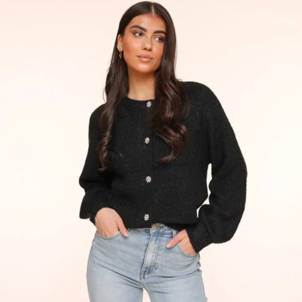 Missen Olivia & Kate Zwarte Strass Knopen-Vest