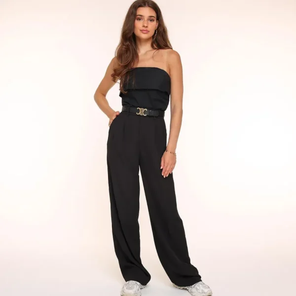 Missen Olivia & Kate Zwarte Wijde-Pantalon